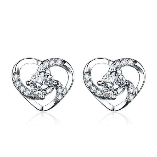 ARETES DE CORAZON BRILLANTE