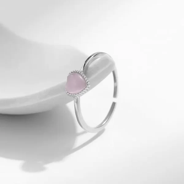 Anillo abierto de ópalo en forma de corazón - Imagen 5