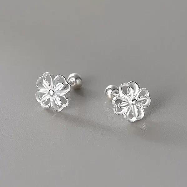 Pendientes de plata con forma de flor - Imagen 2